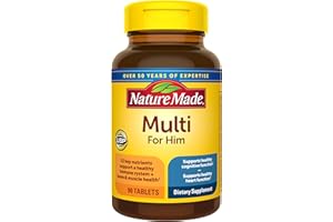 Nature Made Multivitamin for Him, Mens Multivitamin, 90 Tablets | Mens Multivitamins with No Iron for Daily Nutritional Support, Nature Made Multi Mens Vitamins & Minerals, 90 Day Supply