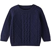 Curipeer Baby Boys' Girls' Cable Knit Sweater Long Sleeve Solid Pullover Toddler Crew Neck Fall