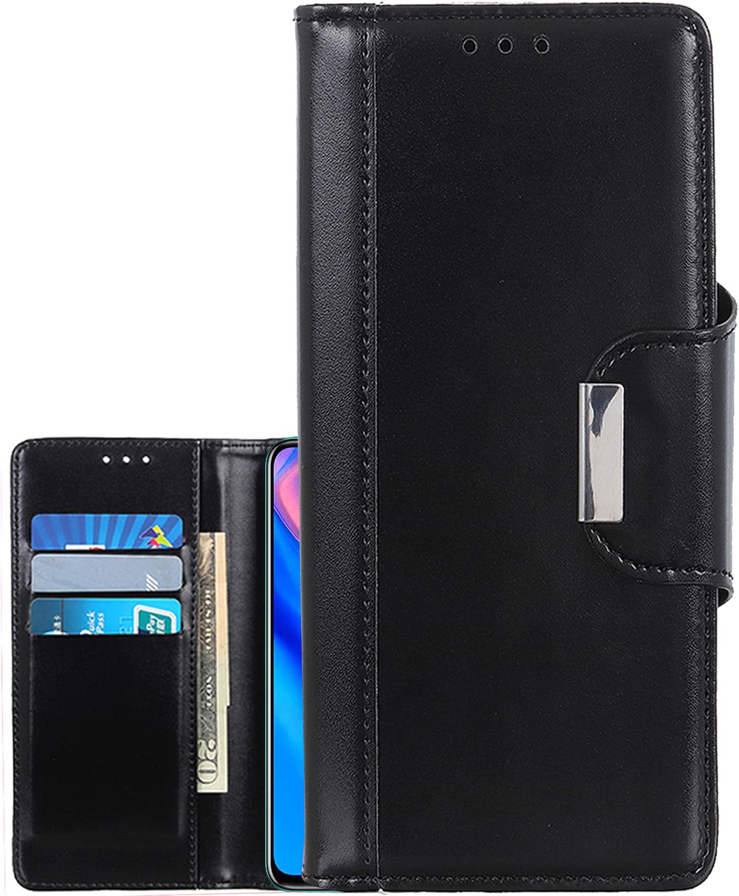 stilluxy Y9prime 2019 Case Wallet Stand Hold Compatible with Huawei Y9prime Cover FILP Folio [Credit Card Holder ID Slot] Hwauei Y 9prime Cases Kickstand Leather P Smart z 6.59 inch (Black)