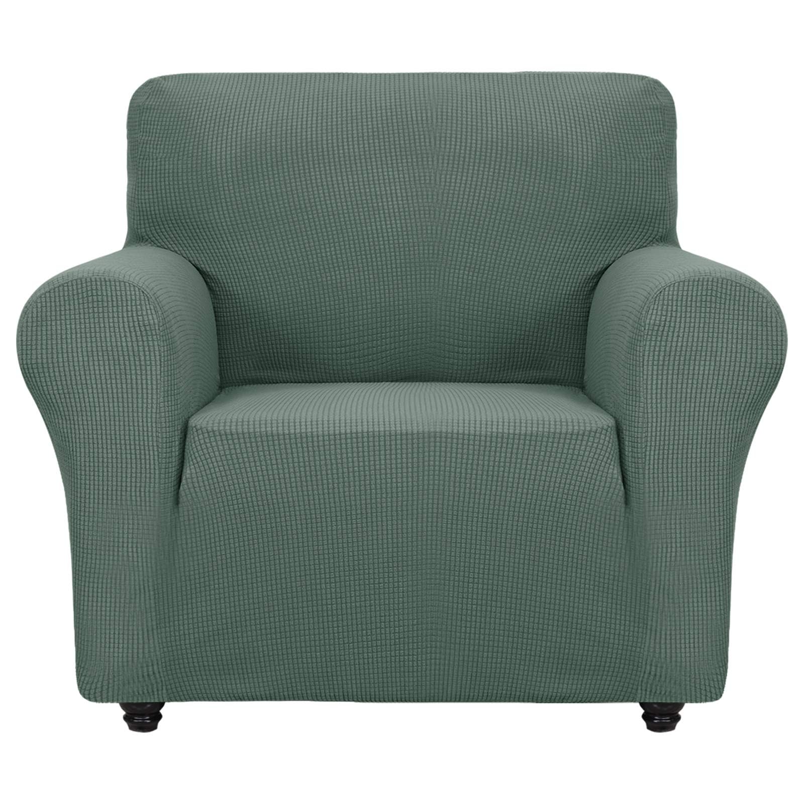 Photo 1 of ZNSAYOTX Super Stretch Chair Slipcover Universal Sofa Chair Covers for Living Room Dogs Pet Furniture Protector Spandex Armchair Slipcovers with Anti Slip Foam Sticks (Pea Green, Chair)