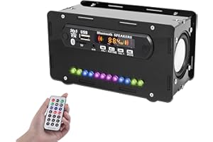 BANRIA DIY Bluetooth-Compatible Speaker Kit, DIY FM Radio Soldering Project USB Mini Home Sound Amplifier Electronics Kit with Digital Display & LED Lights Soldering Practice Kit