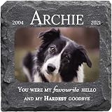You Personalise Personalised Pet Memorial Plaque with Photo Square Slate 100mm view 2