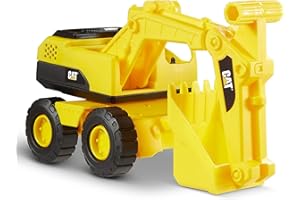 Cat Construction Fleet 10” Excavator Toy – Heavy‑Duty Plastic, Working Boom & Bucket, Free‑Rolling Wheels, Indoor/Outdoor Sandbox Vehicle for Toddlers & Kids Ages 2 +