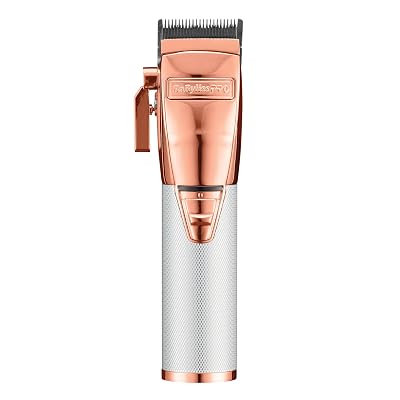 BaBylissPRO ROSEFX+ Professional Barber Cord/Cordless Hair Clippers for Men, All Metal, Lithium Battery with 3-Hour Runtime, Rose Gold