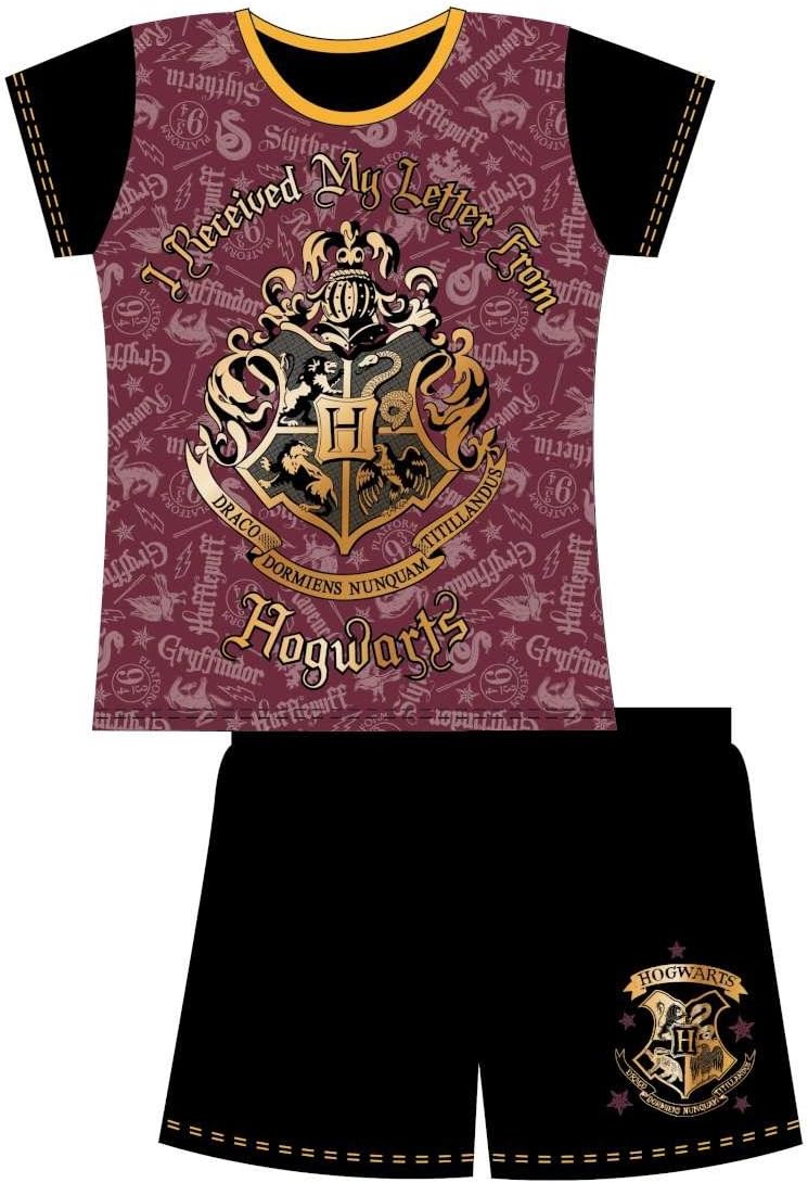 Harry Potter Kids Childrens Girls Harry Potter 2 Piece Shortie Pyjama Set, Letter from Hogwarts, 5/6