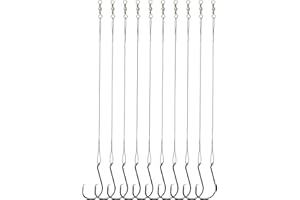 Beoccudo Circle Hooks Rigs Saltwater Steel Leader Wire, 25pcs Heavy Duty Circle Hook with Leader Wire Bass Catfish Fishing Lure Rig