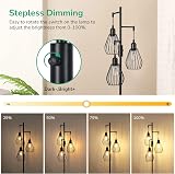 EDISHINE Industrial Floor Lamp Dimmable Wire Cage 3 LED Bulbs Included view 2