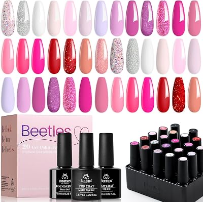 Beetles Gel Polish Set Alluring Sweetie Collection 20 Colors 5ml + Base Top