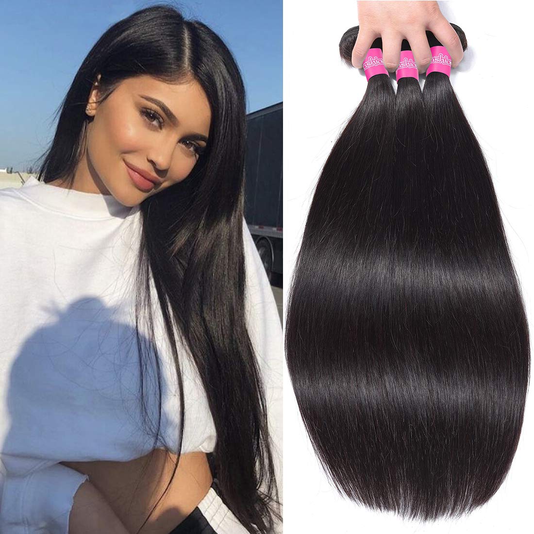 B Fashion Brazilian Straight Human Hair 3 Bundles 14 16 18inch 10a Unprocessed Virgin Straight Hair Bundles Brazilian Hair Straight Bundles Remy Hair