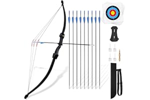 DAUPAN 45" Bow and Arrow Set for Kids 8-12 & Teens, Youth Archery Set - Beginner Longbow Toy for Indoor & Outdoor Practice - Ideal Gift for Birthday, Christmas, Halloween