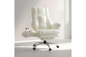 Big and Tall Office Chair, Flip Armrests for Pets & Cross Legged Sitting, Executive Ergonomic Computer Gaming Chair with Foot