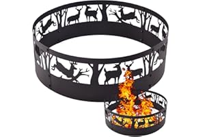OKAYES Fire Pit Ring, Bonfire Ring, Fire Ring Outdoor, Campfire Ring Outdoor, Camping Fire Pit Ring, Fire Ring for Outside Fire Pit, Fire Pit Ring 36 Inch x 12 Inch, Portable Fire Ring for Camping