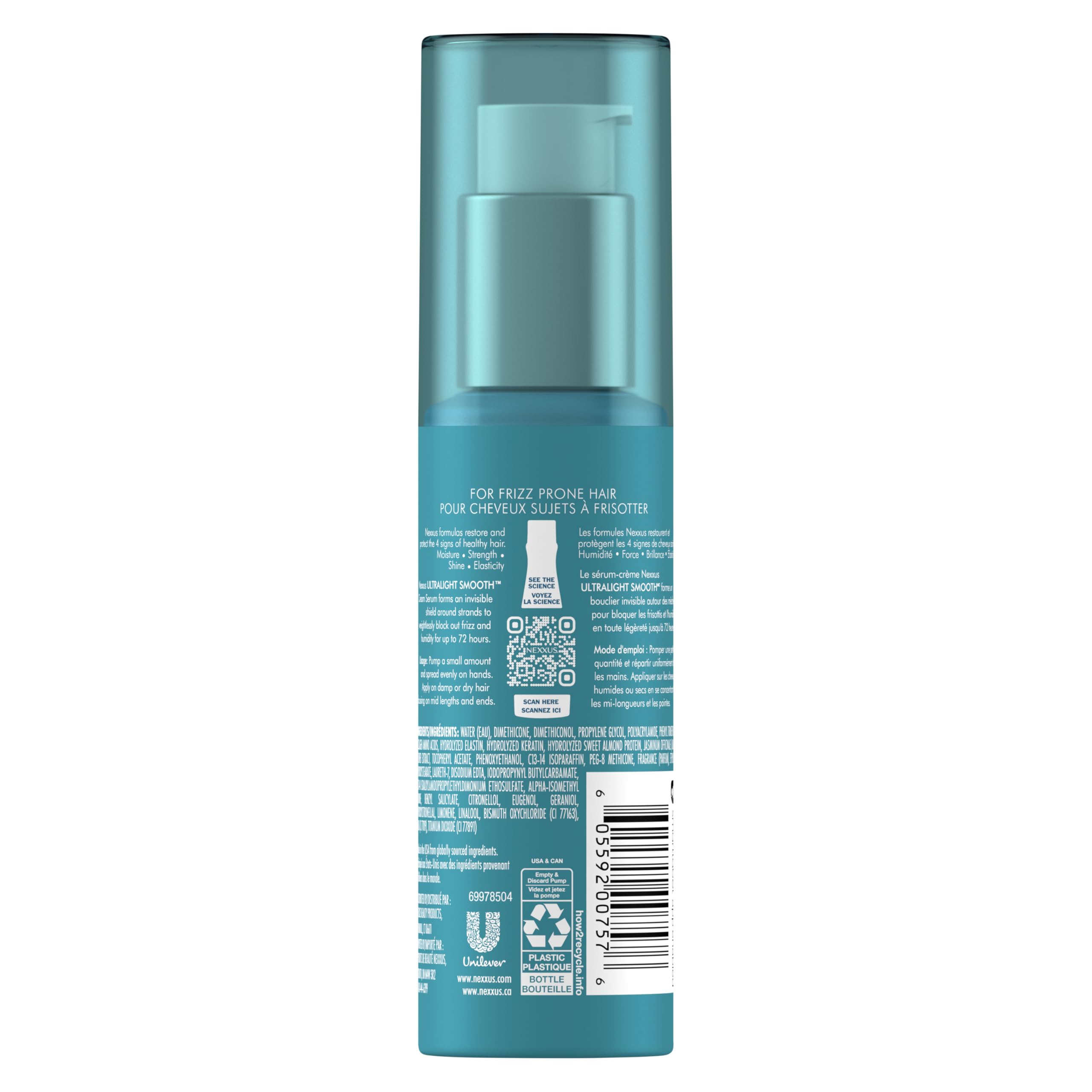 Nexxus Ultralight Smooth Frizz Defy Cream Serum for Frizzy Hair 4 fl oz | Dry Hair Treatment