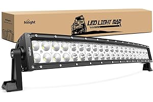 Nilight - 70015C-A LED Light Bar 22Inch 120W Curved Spot Flood Combo LED Driving Lamp Off Road Lights LED Work Light for Trucks Boat Jeep Lamp,2 Years Warranty