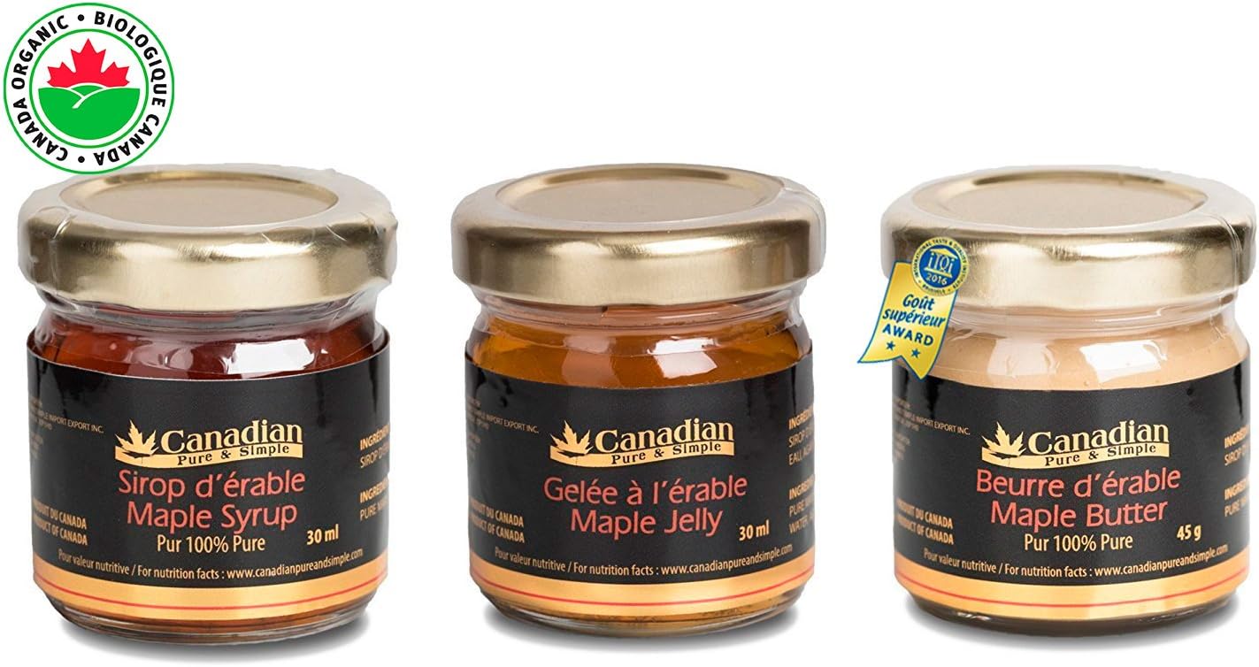🌟🌟🌟 Tasting Package Pure Maple Syrup : 1 Maple Syrup, 1 Maple Butter, 1 Maple Jelly