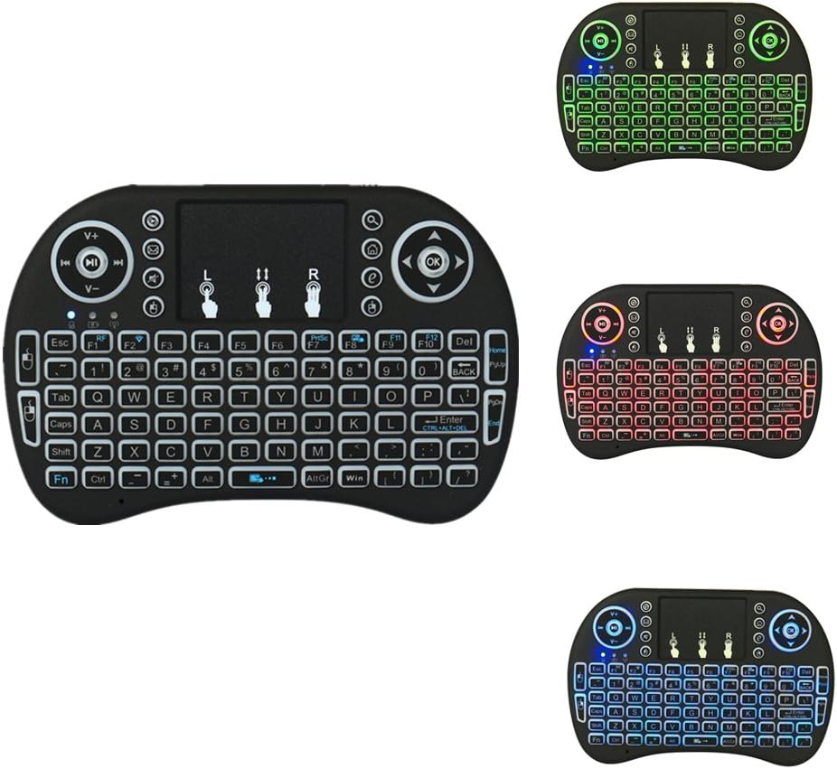 Jabond BK8 Backlit Mini Keyboard Touchpad Mouse Wireless Keyboard with Touchpad and Multimedia Keys for Android TV Box Google Smart TV HTPC PC Xbox 360 Tablet Mac Linux Windows OS