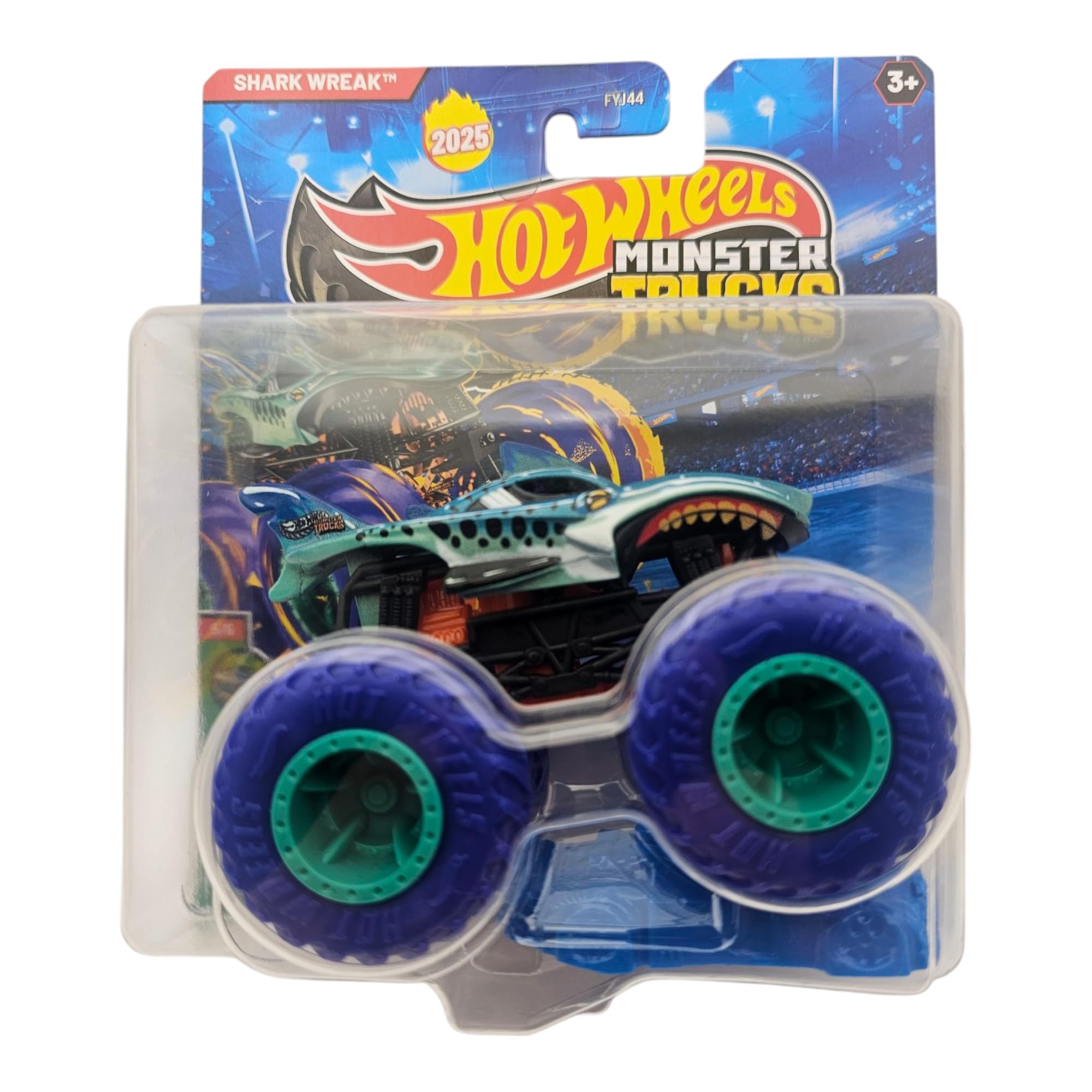 Hot Wheels Monster Trucks Shark Wreak, Die-Cast Vehicle, Blue and Turquoise, 2025 Collection