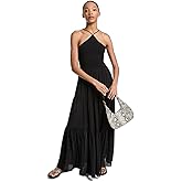 Michael Kors Womens Smock Halter Neck Maxi Dress