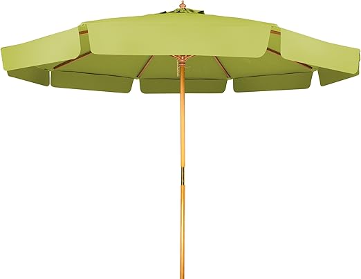 9 Wood Frame Patio Umbrella With Scalloped Edge By Trademark Innovations Light Green Amazon Ca Patio Lawn Garden