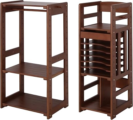 Amazon Co Jp 地球家具 キッズ ハンガーラック ランドセルラック 北欧天然木組立キッズシリーズ 低ホルムアルデヒド 安心の角丸設計 ぬくもりのある北欧天然木パイン材使用 幼稚園から中学生まで使えるサイズ 専用棚使用で連結可能 ブラウン