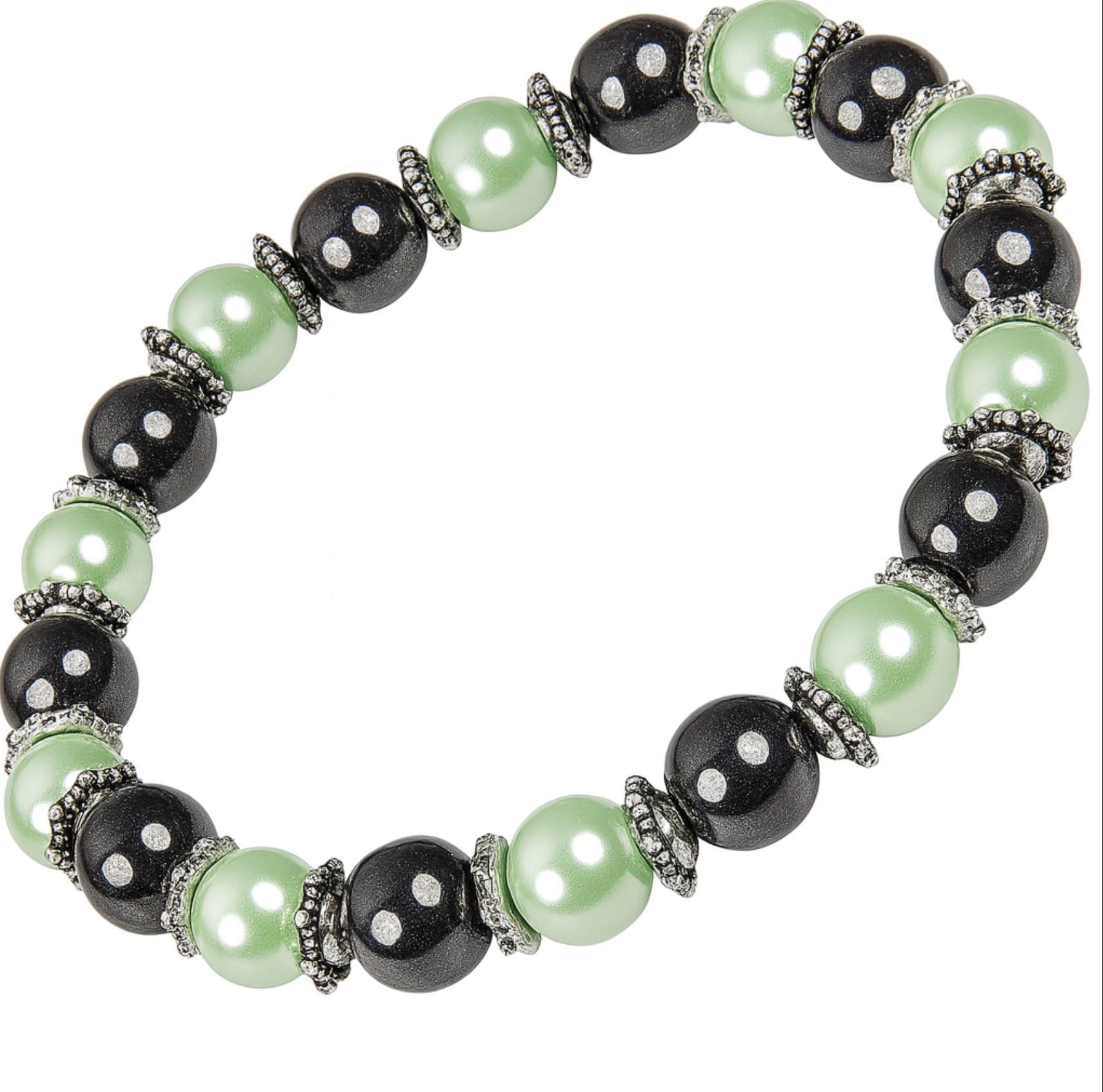 Helena Rose Jewellery Hematite beaded magnetic bracelet for women (Green)