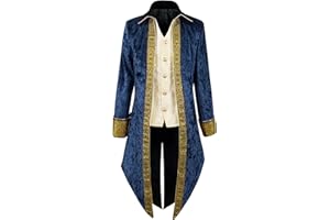 IWQBQ Men's pirate costume Renaissance medieval jacket Vampire Gothic tailcoat