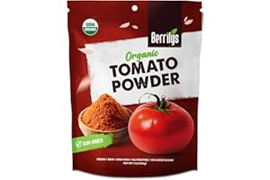 BERRILYS Organic Dried Tomato Powder with Salt, 16oz, USDA Certified, Dehydrated, Ground, Great for Baking, Great Souce for Pizza and Pasta, Alternative Spice, Herbs
