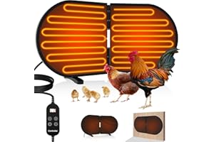 Tepoal Large Chicken Coop Heater for Winter, 240 Watts Foldable Heat Chicken Heater, Waterproof Radiant Chicks Heaters for Coop, Heater with 2 Heating Plates for Chick Kitten Puppy Pets Animals