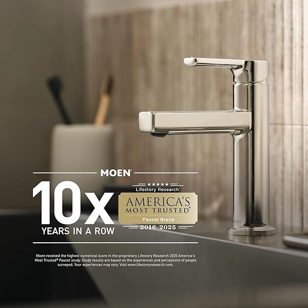 MOEN CHATEAU CHROME ONE-HANDLE LOW ARC KITCHEN FAUCET FOR 3-HOLE SINKS, 7425