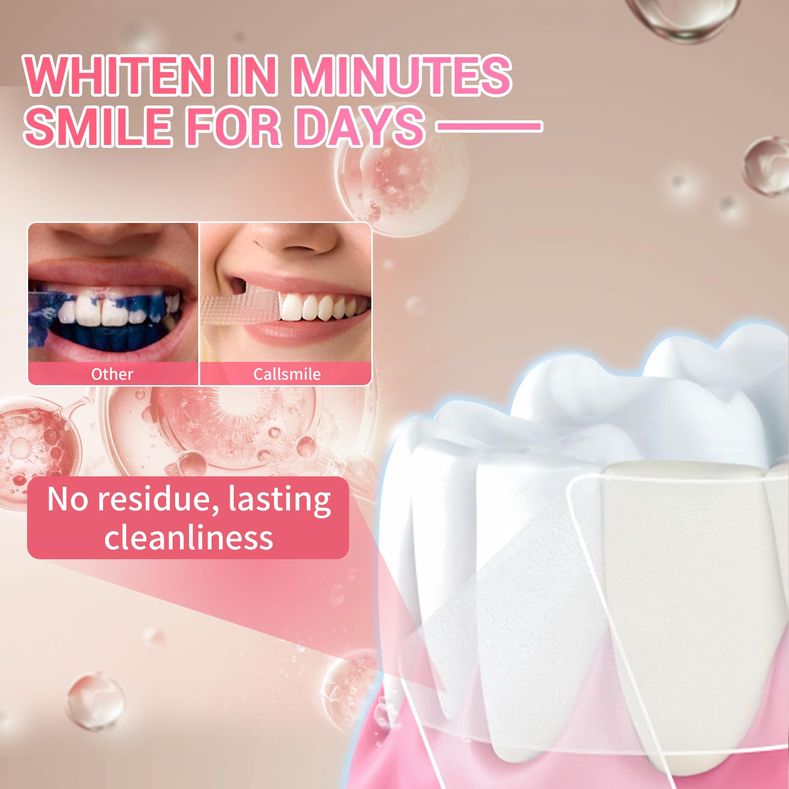 Teeth Whitening Strips - 14 Treatments Enamel Safe, Professional Teeth Whitening with Non-Slip Dry Strip Technology, Deep Stains Removal, No Sensitivity, Mint (28 Strips)