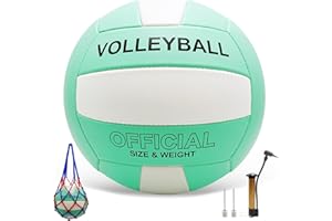 Stavanicen Volleyball Official Size 5 for Indoor Outdoor, Thicker PU Soft Volleyball Beach Volleyball for Girls Boys Teenager Adults, Volleyball Kit for Beach Game Gym Training Beginner