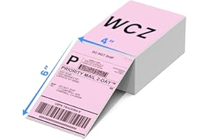 WCZ Pink Thermal Labels 4x6 for Shipping Label Printers - 500 PCS Pink Shipping Labels Compatible with Thermal Printers 4x6, Water/Oilproof Label Paper, Use for Logistics Business
