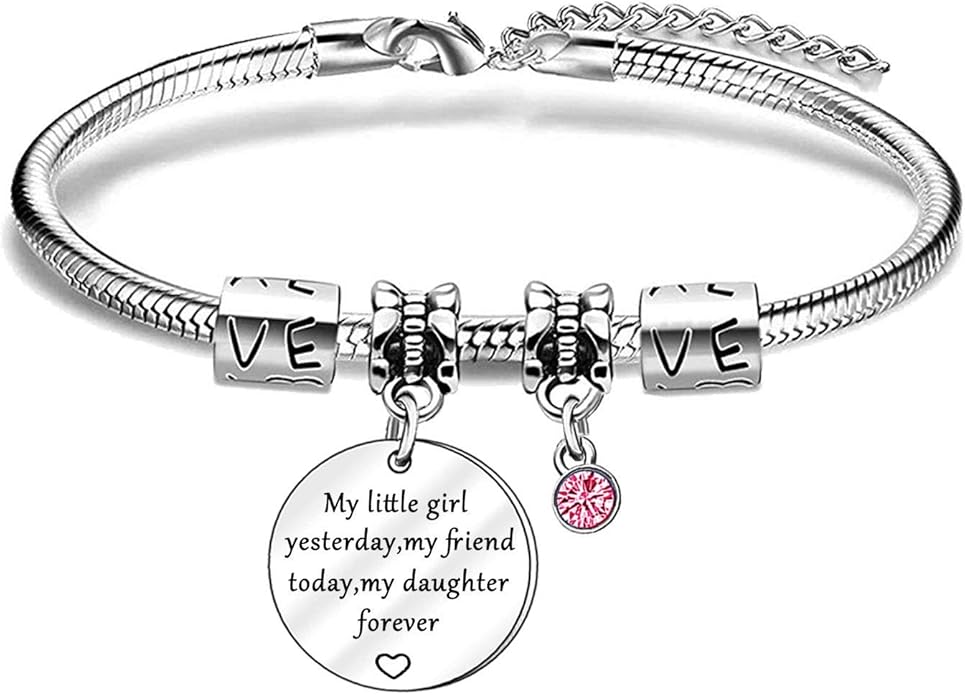 Daughter Bracelets Gift from Mom Dad Women Girls Jewelry Birthday for