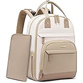 LOVEVOOK Diaper Bag Backpack, Baby Bag with Changing Pad, Large Diaper Backpack Boy Girl, Waterproof Baby Registry Bag for Mom Dad with Stroller Buckles, Beige-khaki