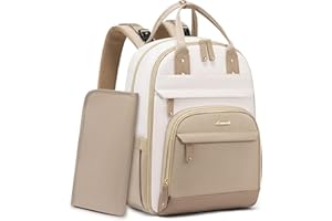 LOVEVOOK Diaper Bag Backpack, Baby Bag with Changing Pad, Large Diaper Backpack Boy Girl, Waterproof Baby Registry Bag for Mom Dad with Stroller Buckles, Beige-khaki