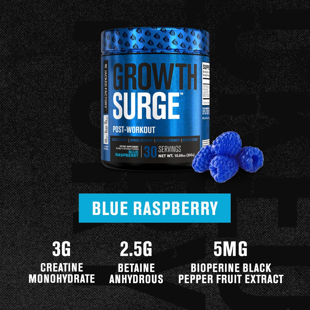 Mua Jacked Factory Growth Surge Creatine Post Workout w/L-Carnitine - Daily Muscle Builder & Recovery Supplement with Creatine Monohydrate, Betaine, L-Carnitine L-Tartrate