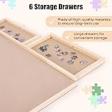 Ruication Jigsaw Puzzle Board 1500 Piece Wooden with 6 Drawers Storage System view 4
