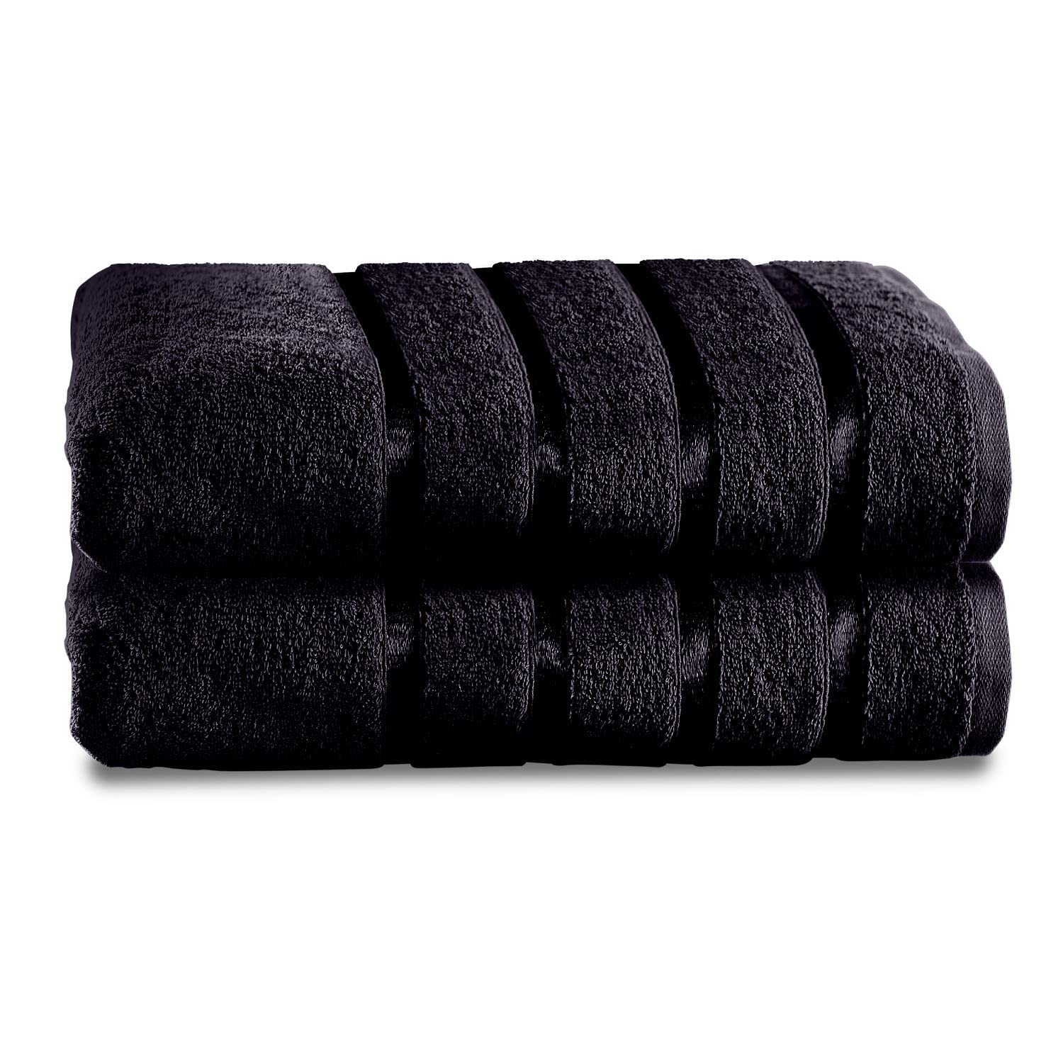 GC GAVENO CAVAILIA Fade Resistant Luxury Towels, Extra Absorbent 100% Ringspun Egyptian Cotton 500 GSM Bathroom Set, Black, 2PK Bath Sheet, 554882