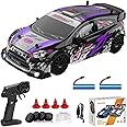 KAIMIO 1:24 Scale RC Drift Car 4WD 2.4GHz 30KM/H High Speed Racing Sport Toy Car with LED Lights, Racing and Drift Wheels (8605-Purple)