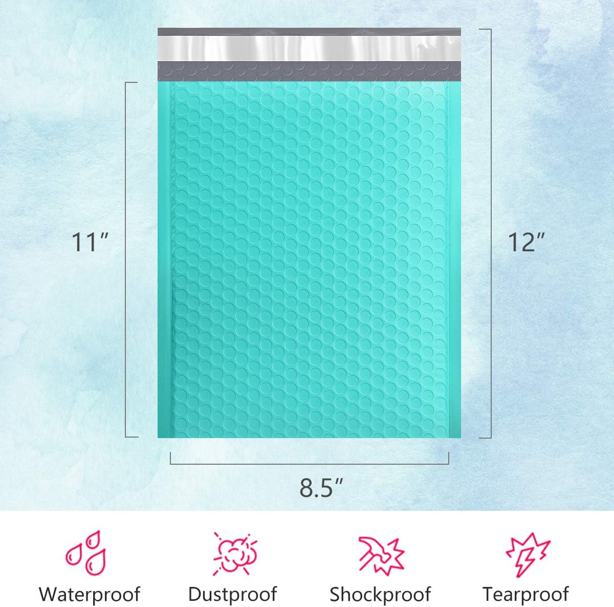 UCGOU 8.5x12 Inch Teal Bubble Mailers Padded Envelopes Self Seal Mailing Envelopes Pack of 25 : Office Products