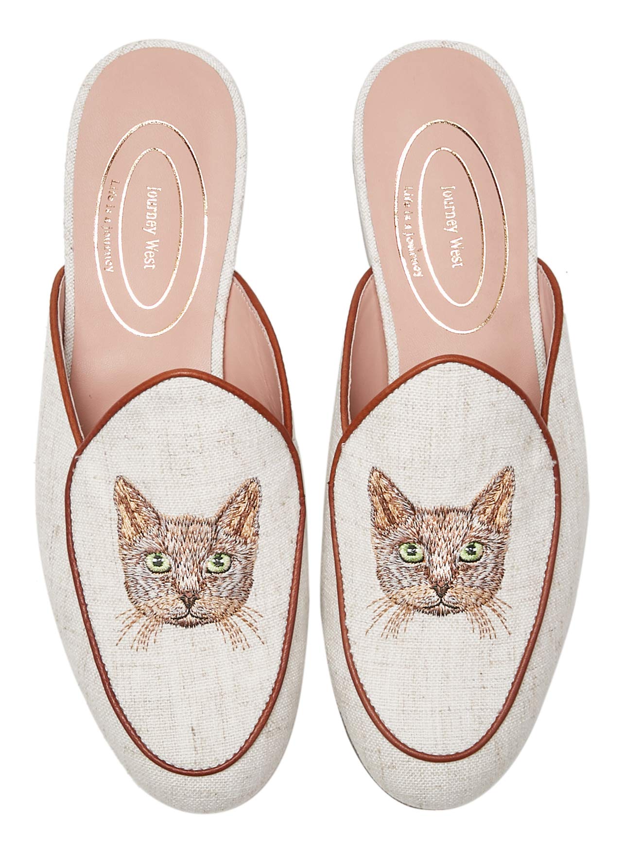 Journey West Women's Mules Flats with Embroidery