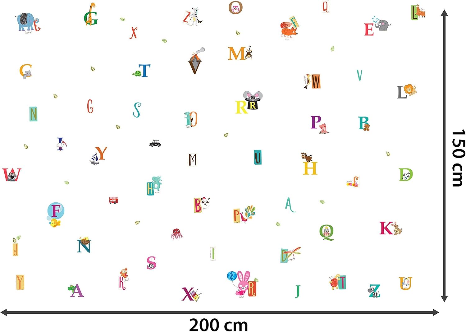 WALPLUS self Adhesive Stickers Living Room for Boys and Girls Children Wall Decal Home décor Vinyl Kitchen Quote Art Mural Happy Alphabet - Image 4