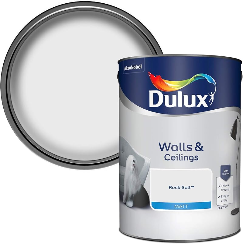 Dulux Walls & Ceilings Matt Emulsion Paint Rock Salt 5 Litre