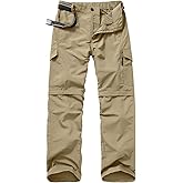 Mens Hiking Pants Quick Dry Lightweight Fishing Convertible Zip Off Safari Trousers