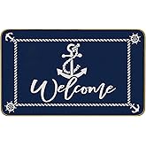 Mingnei Boat Floor Mat, Welcome Mats Outdoor, Nautical Welcome Boat Doormat Door Mat Rug for Home Boats Entrance, Boat Ship Floor Mats for Indoor Outdoor Rug 30 x 17