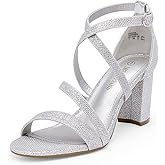 DREAM PAIRS Women’s Ankle Strap Dress Pump Low Chunky Heel Sandals