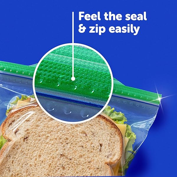 ZIPLOC SNACK BAGS WITH EASYGUIDE TEXTURE, SMALL PLASTIC STORAGE BAGS WITH GRIP ‘N SEAL TECHNOLOGY, 90 BAGS TOTAL