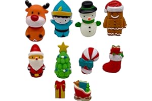 Cotiny 10 Pack Christmas Finger Puppets Goodie Bag Fillers for Christmas Party Favors Birthdays Gifts