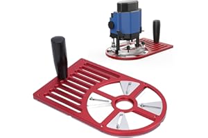 Wood Trimmer Router Router Base Plate, Aluminum Alloy Trimming Machine Router Insert Plate with Handle, Adjustable Workbench 