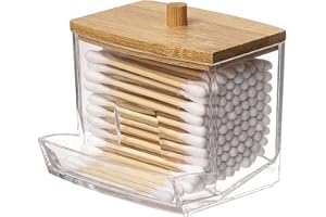 1 PC Clear Cotton Swabs & Pads Storage Box with Lids - Bathroom Organizer for Dispenser, Art Supplies Holder